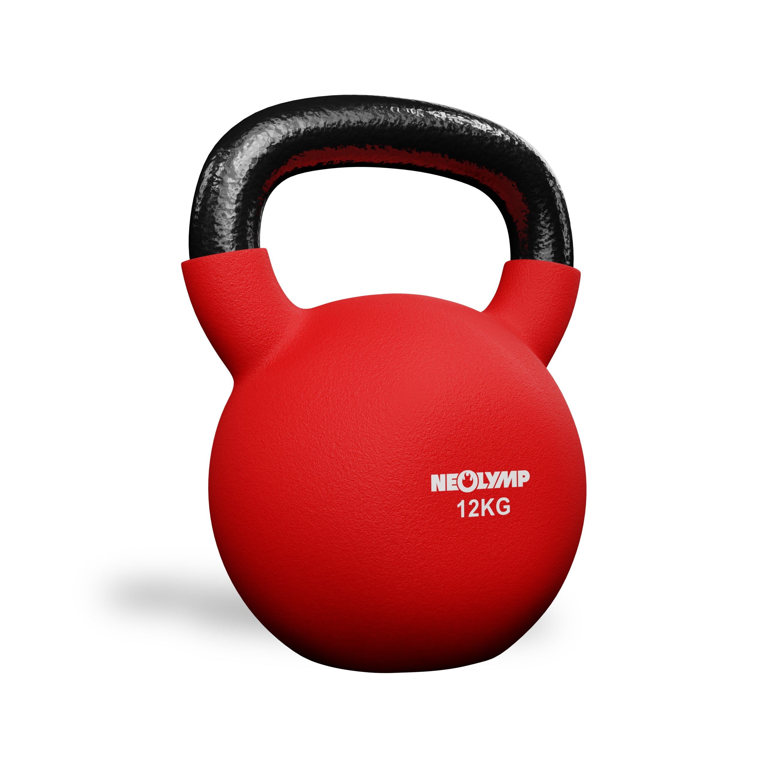 Rote Neolymp Kettlebell mit einem Gewicht von 12 kg.