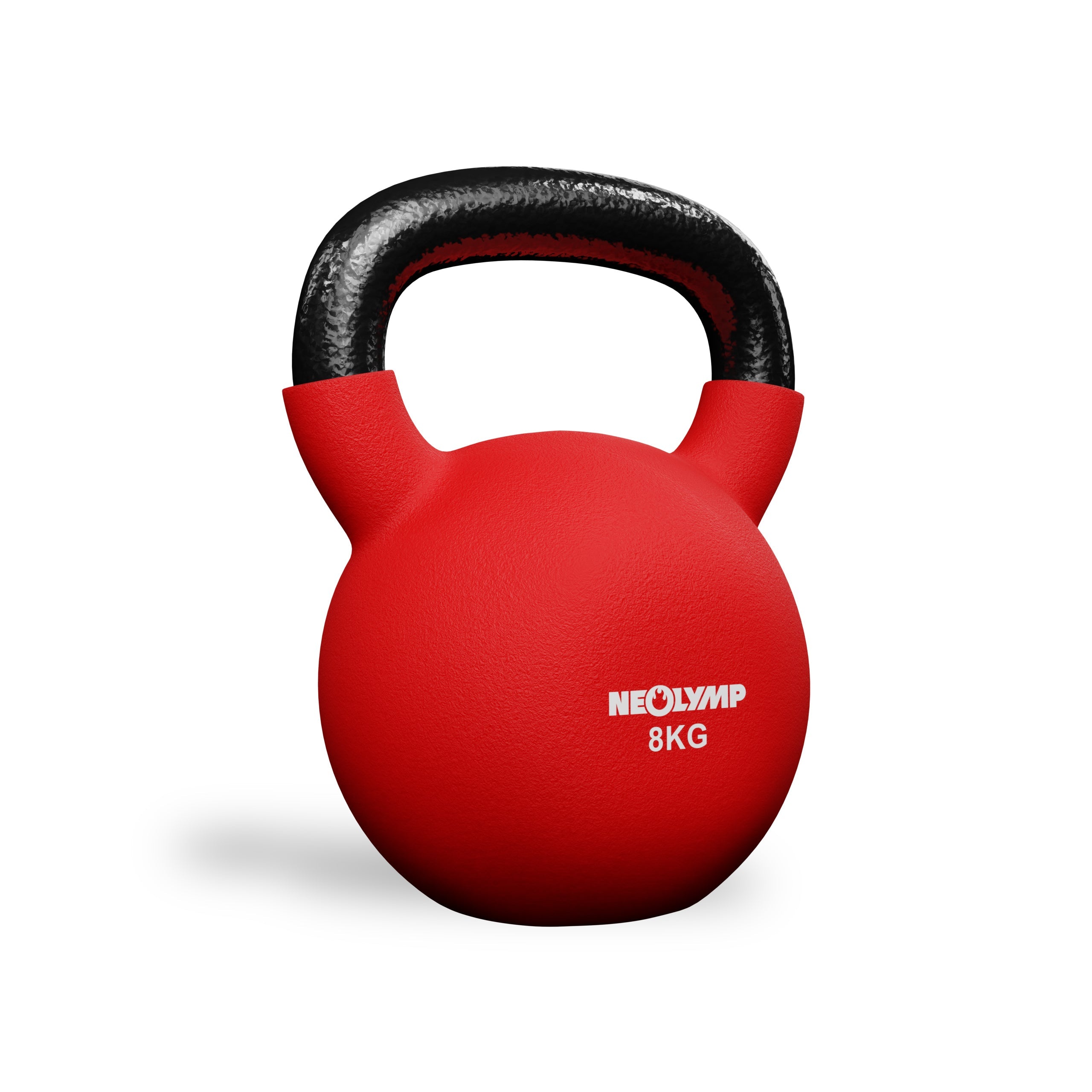 Rote Neolymp Kettlebell mit einem Gewicht von 8 kg.