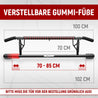 Verstellbare Gummifüße der Neolymp Klimmzugstange, passend für Türrahmen mit einer Breite von 70-85 cm, Gesamtlänge der Stange 102 cm, Griffbreite 70 cm, Gesamtlänge inklusive Gummifüße 100 cm. Bitte die Tür vor der Bestellung gründlich ausmessen.